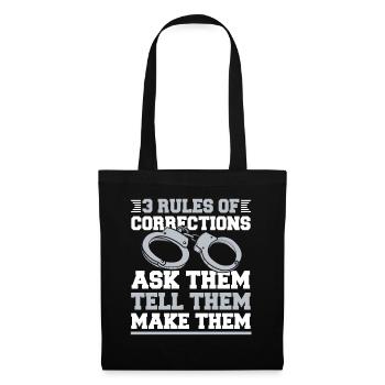 3 Rules Of Corrections Police Officer Corrections - Tote Bag - black - Front