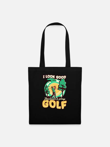Golfen sieht gut aus, weil spielen - Stoffbeutel - Schwarz