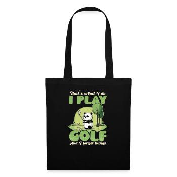 Golfen Golf spielen Dinge vergessen - Stoffbeutel - Schwarz - Vorne
