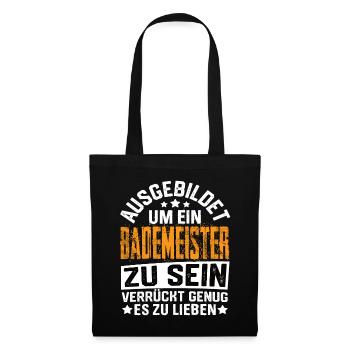 Bademeister Schwimmmeister Schwimmen Schwimmer - Stoffbeutel - Schwarz - Vorne