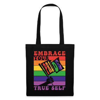 Embrace your true self Pride LGBTQ Flagge - Stoffbeutel - Schwarz - Vorne