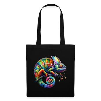 VIBRANT CHAMELEON: NATURE’S ARTFUL MASTERPIECE - Tote Bag - black - Front