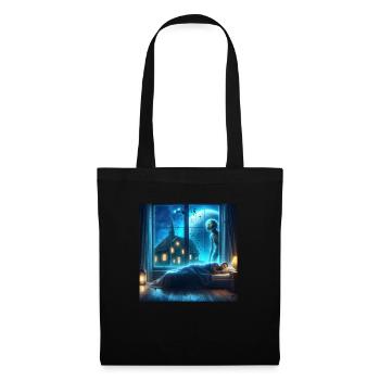 Alien observes sleeping human - Tote Bag - black - Front