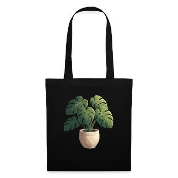 Wunderschöne Monstera Pflanze - Stoffbeutel - Schwarz - Vorne