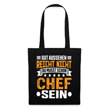 Chef Arbeit Chef Spruch Bester Chef Sprüche - Stoffbeutel - Schwarz - Vorne