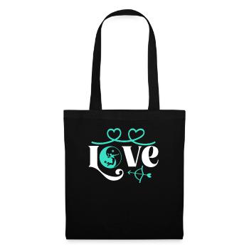Volleyball Love Ballon de volley-ball Joueur de volley-ball - Sac en tissu - noir - Devant