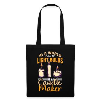 Drôle de fabricant de bougies Candle Maker Saying - Sac en tissu - noir - Devant