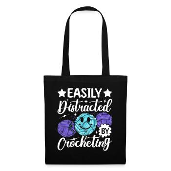 Crochet au crochet - Facilement distrait par le crochet - Sac en tissu - noir - Devant