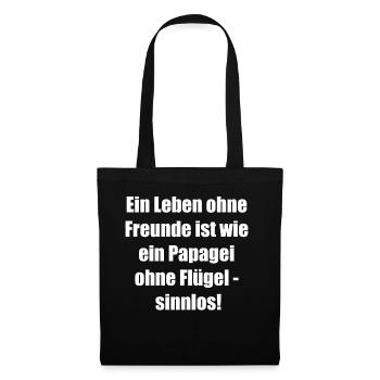 Cadeau de perroquet - Sac en tissu - noir - Devant