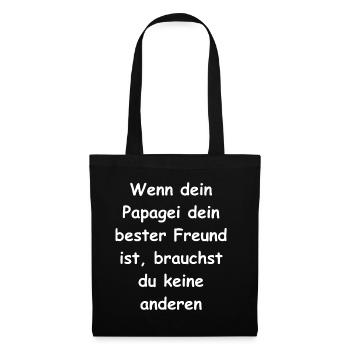 Papageien-Freundschaft Geschenk - Stoffbeutel - Schwarz - Vorne