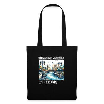 San Antonio Riverwalk, Texas - Stoffbeutel - Schwarz - Vorne