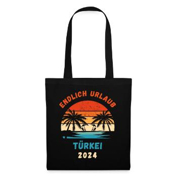 Türkei Urlaub 2024 Türkiye Idee - Stoffbeutel - Schwarz - Vorne