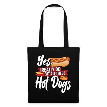 Hot Dog Adult Yes, I Really Do Eat - Tote Bag - black - Front