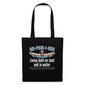 Swimmer Amphibious Living Both On Swimming Pool - Tote Bag - black - Front