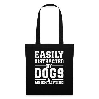 Easily Distracted By Dogs & Weightlifting - Tote Bag - black - Front