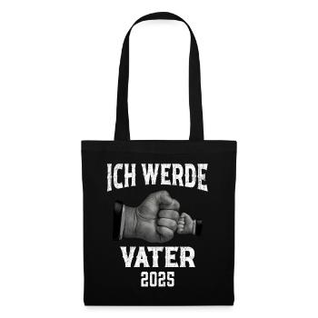 Ich werde Vater 2025 - Stoffbeutel - Schwarz - Vorne