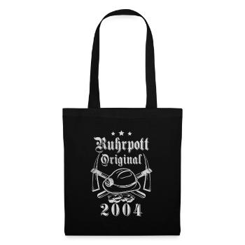 2004 Geburtstag Ruhrpott Original Hacke Helm - Stoffbeutel - Schwarz - Vorne