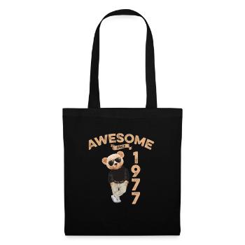 1977 Geburtstag Cool Teddy Bär Awesome since - Stoffbeutel - Schwarz - Vorne