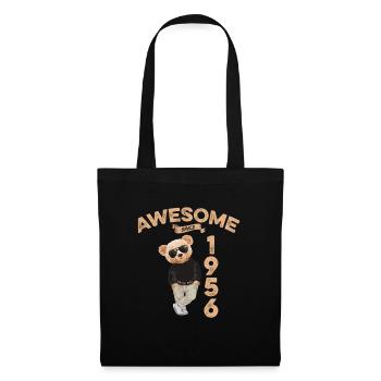 1956 Geburtstag Cool Teddy Bär Awesome since - Stoffbeutel - Schwarz - Vorne