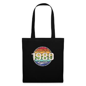 1980 Geburtstag Year Original - Stoffbeutel - Schwarz - Vorne