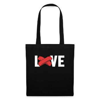 Love Mouth Harpe Harmoniste Harmoniciste - Sac en tissu - noir - Devant