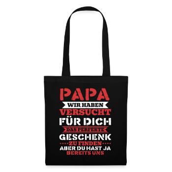 Papa, tu nous as déjà le cadeau parfait - Sac en tissu - noir - Devant