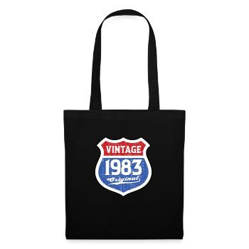 1983 Geburtstag Route Vintage Original - Stoffbeutel - Schwarz - Vorne