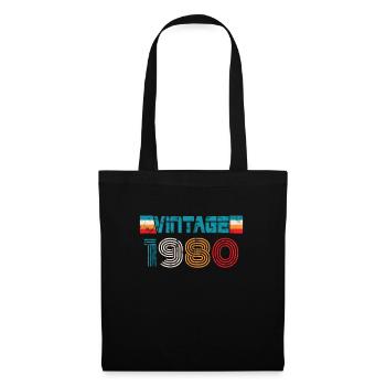 Millésime anniversaire des années 1980 - Sac en tissu - noir - Devant