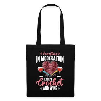 Tout avec modération sauf le crochet et le vin - Sac en tissu - noir - Devant
