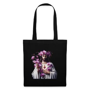 Jésus aux orchidées pourpres - Sac en tissu - noir - Devant