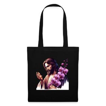 Jésus aux orchidées pourpres - Sac en tissu - noir - Devant