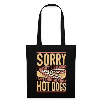Hot Dog Adult Girl Désolé Je n’étais pas - Sac en tissu - noir - Devant