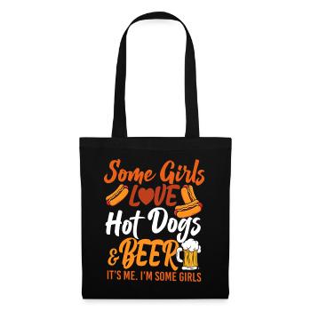 Hot Dog Adult Girl Beer Some Girls - Stoffbeutel - Schwarz - Vorne