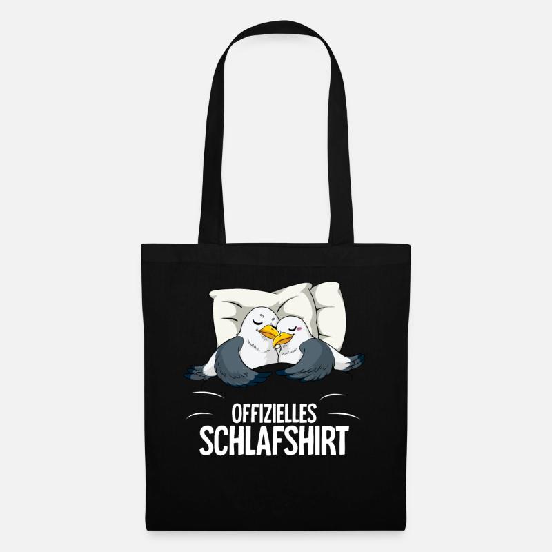 Offizielles Schlafshirt Möwe - Stoffbeutel - Schwarz