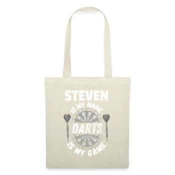 Chemise prénom pour le fan de fléchettes Steven, vintage, cool - Sac en tissu - nature - Devant