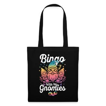 Bingo Mit Meinen Gnomies Lustiges Bingo - Stoffbeutel - Schwarz - Vorne