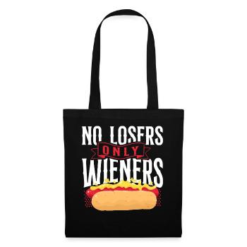 Hot Dog Jeu de mots pour adultes Pas de perdants seulement - Sac en tissu - noir - Devant