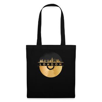 Disque Vinyle Disco Musique Skyline Londres - Sac en tissu - noir - Devant