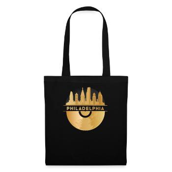 Vinyl Record Disco Music Skyline - Tote Bag - black - Front