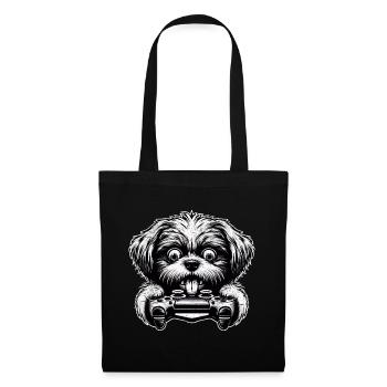 Crazy Shih Tsu chien gamefreak gamers - Sac en tissu - noir - Devant