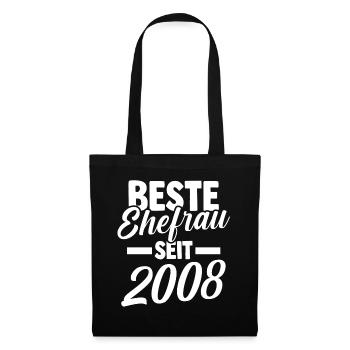 Valentinstag Beste Ehefrau Seit 2008 - Stoffbeutel - Schwarz - Vorne