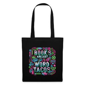 Les livres ne sont que des tacos de mots 19 - Sac en tissu - noir - Devant