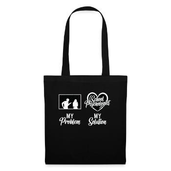 School Psych My Problem My Solution Pictogram Mom - Stoffbeutel - Schwarz - Vorne