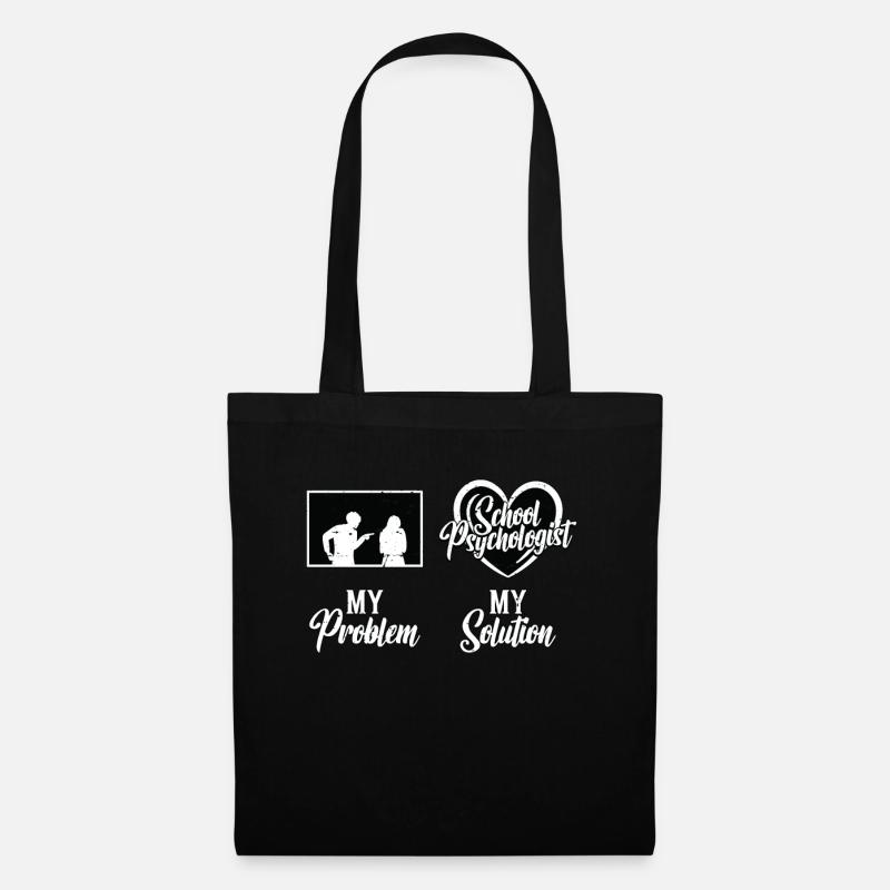 School Psych My Problem My Solution Pictogram Mom - Stoffbeutel - Schwarz
