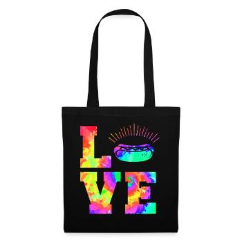 Hot Dog Adulte Tie Dye des années 80 des années 90 - Sac en tissu - noir - Devant