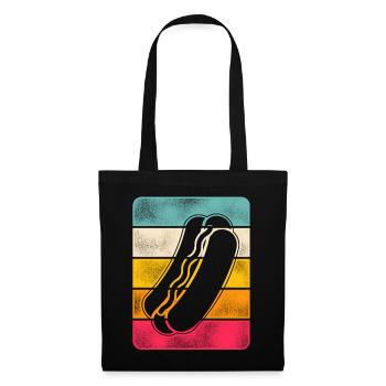 Hot Dog Adulte Rétro Vintage - Sac en tissu - noir - Devant