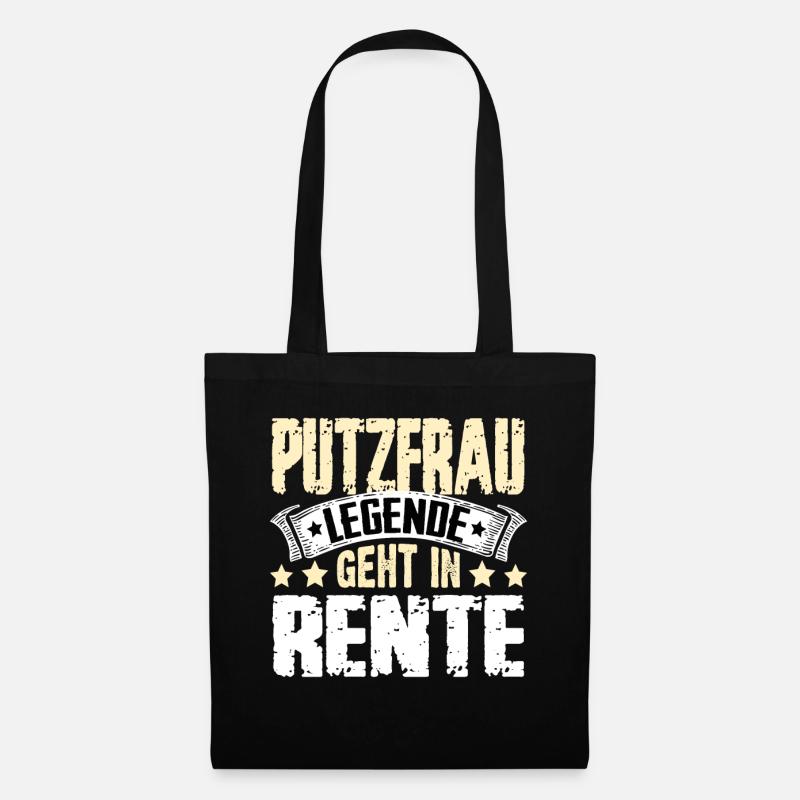 Putzfrau Legende Geht In Rente - Stoffbeutel - Schwarz