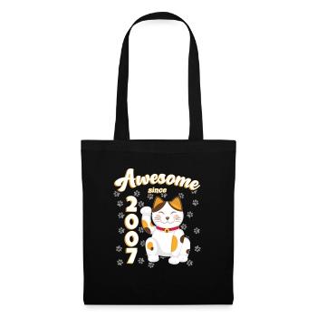 2007 Anniversaire Génial depuis Cat Maneki neko - Sac en tissu - noir - Devant