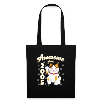 2005 Anniversaire Génial depuis Chat Maneki neko - Sac en tissu - noir - Devant