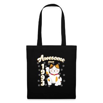 1993 Anniversaire Génial depuis Cat Maneki neko - Sac en tissu - noir - Devant